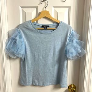 Anthropologie tulle sleeeved t shirt